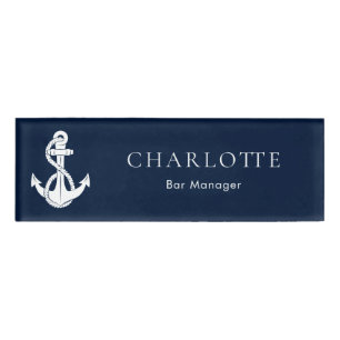 Nautical Boaat Anchor and Crew Name Tag