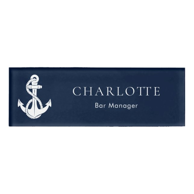 Nautical Boaat Anchor and Crew Name Tag (Front)