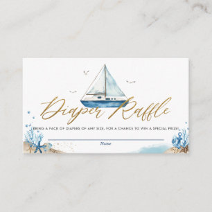 Nautical Boat Ahoy It's a Boy Diaper Raffle Enclos Enclosure Card