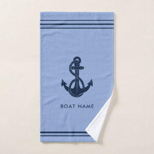 Nautical Boat Anchor Beach House Hand Towel