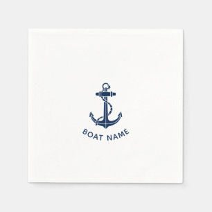 Nautical Boat Anchor Beach Trip Custom Paper Napkin