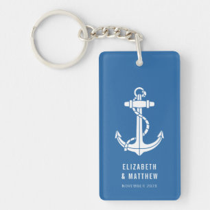 Nautical Boat Anchor Beach Wedding Custom Keychain