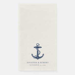 Nautical Boat Anchor Beach Wedding Party Napkin