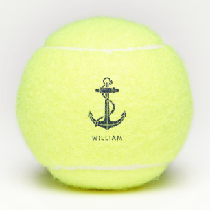 Nautical Boat Anchor Coach Personalized Tennis Balls