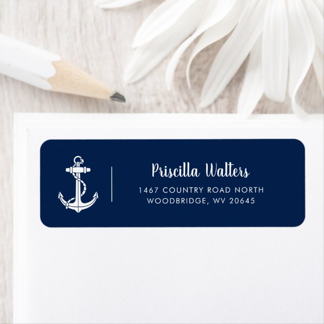 Nautical Boat Anchor Custom Return Address (Insitu)