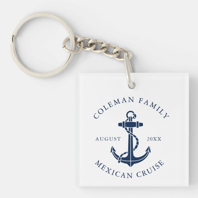 Nautical Boat Anchor Custom Swag Keychain (Front)