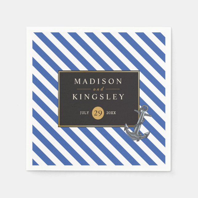 Nautical Boat Anchor Fabulous Sailing Wedding Napkin (Front)