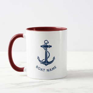 Nautical Boat Anchor Family Beach House Custom Mug