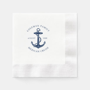 Nautical Boat Anchor Family Beach House Paper Napkin