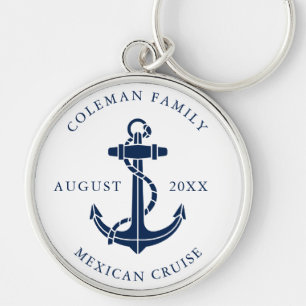 Nautical Boat Anchor Family Cruise Keepsake Custom Keychain