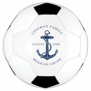 Nautical Boat Anchor Family Cruise Swag Custom Soccer Ball