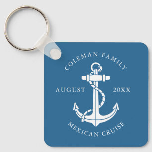 Nautical Boat Anchor Family Keepsake Custom Keychain