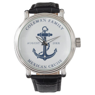 Nautical Boat Anchor Family Name Custom Swag Watch