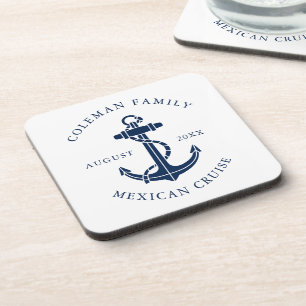 Nautical Boat Anchor Family Ocean Cruise Custom Coaster