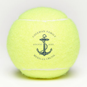 Nautical Boat Anchor Family Ocean Cruise Custom Tennis Balls