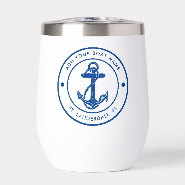 Nautical Boat Anchor Name Blue Boating Custom (Front)