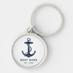 Nautical Boat Anchor Name Custom Keychain