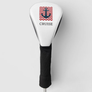 Nautical Boat Anchor NAME Red White Blue Patriotic Golf Head Cover