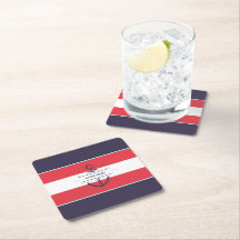 Nautical Boat Anchor Navy Blue Red White