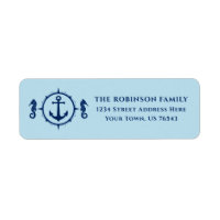 Nautical Boat Anchor Seahorse Ice Blue Address