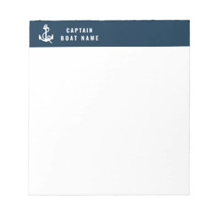 Nautical Boat Anchor Stylish Script Notepad