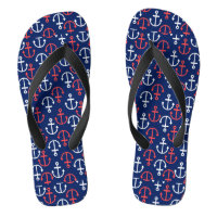 Nautical Boat Anchors In White & Coral-Red