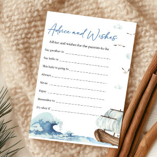 Nautical Boat Baby Shower Advice and Wishes Game