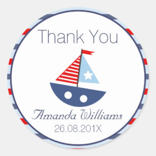 Nautical Boat Baby Shower Favour Sticker