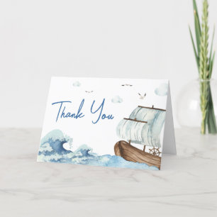 Nautical Boat Baby Shower  Thank You Card