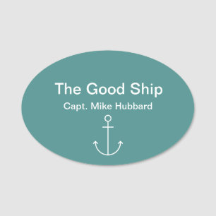 Nautical Boat Captain Name Tag