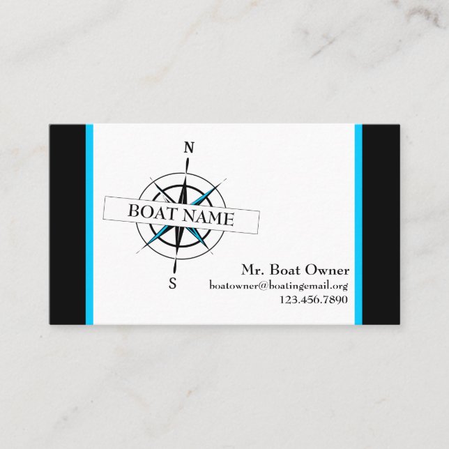 Nautical Boat Card with Compass (Front)