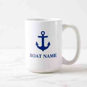Nautical Boat Name Anchor Large Coffee Mug