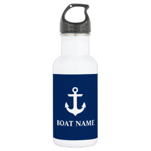 Nautical Boat Name Anchor Navy Blue 532 Ml Water Bottle