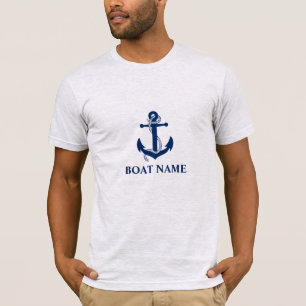 Nautical Boat Name Anchor Rope Grey T-Shirt