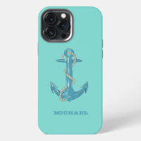 Nautical Boat Name,Anchor,Rope,Mint Green