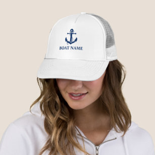Nautical Boat Name Anchor Rope Trucker Hat