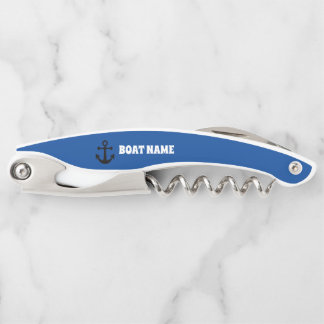 NAUTICAL BOAT NAME CORKSCREW CUSTOM BOTTLE OPENER
