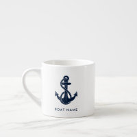 Nautical Boat Name Navy Blue Anchor Custom