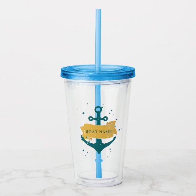 Nautical Boat Name Personalized Acrylic Tumbler (Front)