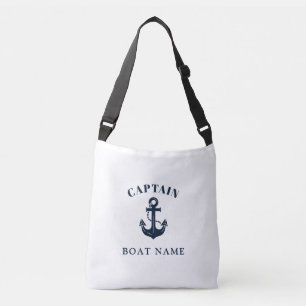 Nautical Boat Name Personalized Anchor Crossbody Bag