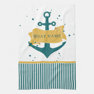 Nautical Boat Name Personalized Kitchen Towel