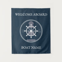 Nautical Boat Name Personalized Navy Blue