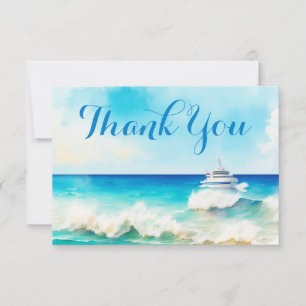 Nautical Boat Ocean Cruise Crew Appreciation Thank You Card
