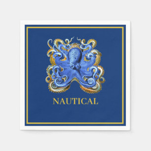 Nautical Boat Octopus Personal Marine  Napkin