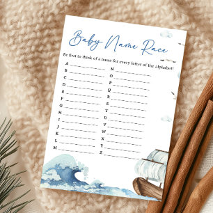 Nautical Boat Shower Baby Name Race Game