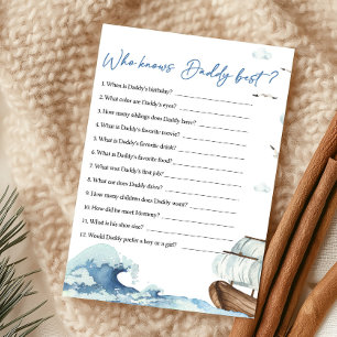 Nautical Boat Shower Who Knows Daddy Best Game
