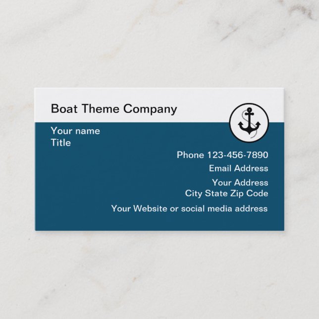 Nautical Boat Theme Business Card (Front)