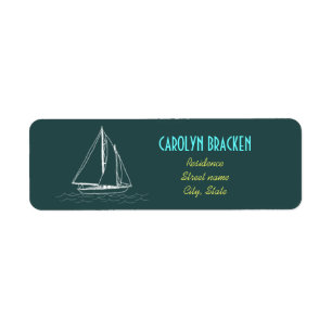 Nautical Boat Yellow Blue Return Address Labels