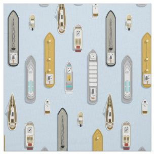 Nautical boating ships On the River ANY colour Fabric