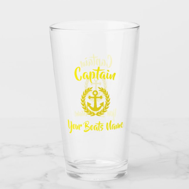 Nautical boats name anchor captains glass (Front)
